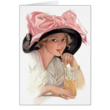 Sipping Soda Greeting Cards