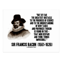 Sir Francis Bacon Obstacle Progress Of Science Postcards
