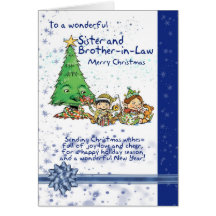 Sister And Brother-in-Law Christmas Card With Elve