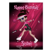 Sister Birthday Card - Tennis
