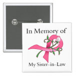 Sister-in-Law - In Memory - Breast Cancer Pin