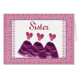 SISTER Maid of Honour Invitation - MAGENTA Gowns Greeting Card