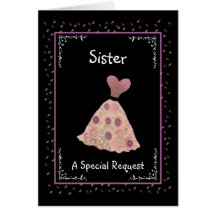 SISTER - Maid of Honour - Peach and Mauve Dress Card