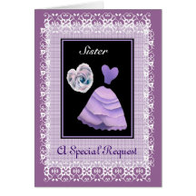 SISTER Maid of Honour -  PURPLE Gown Card