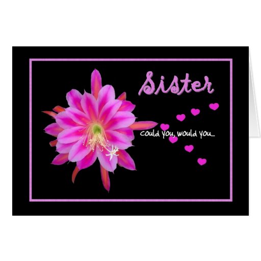SISTER Maid of Honour Wedding Invitation Hearts Greeting Cards