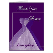 SISTER Wedding THANK YOU Card