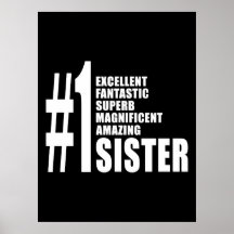 Sisters Birthdays Gifts : Number One Sister Poster