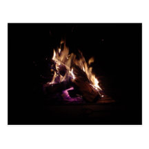 Sitting by the fire post card