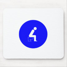 Sitting on Toilet Mouse Pad