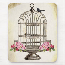 SiTTiNG PReTTy BLaCKBiRD on BiRDCaGe Mousepad
