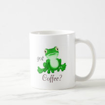 Sitting pretty frog got Coffee? Mugs