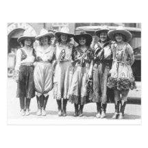Six cowgirls at Cheyenne Frontier Days. Post Card