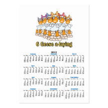 six geese a-laying 6th sixth day christmas business cards