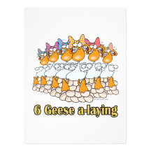 six geese a-laying 6th sixth day christmas personalised invite