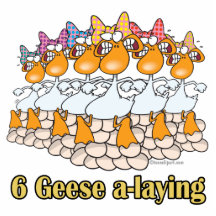 six geese a-laying 6th sixth day christmas photo cut out