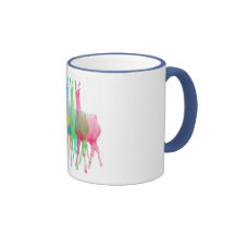 six lamas in six llama colours coffee mug