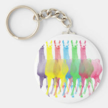 six lamas in six llama colours keychain
