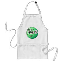 Six Pool Ball Cartoon Aprons