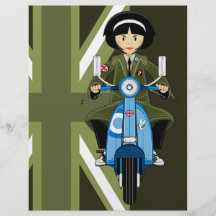 Sixties Mod Girl in Parka with Scooter Flyer