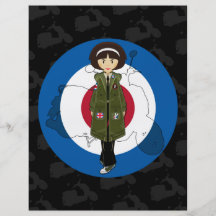 Sixties Mod Girl in Parka with Scooter Flyer