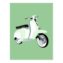 Sixties Mod Scooter Postcard