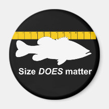 "Size Does Matter" - Funny bass fishing Fridge Magnets