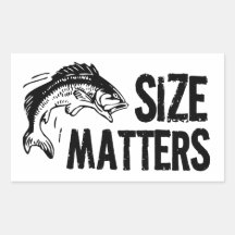 Size Matters! Funny Fishing Design Rectangular Stickers