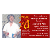 Sizzling At 70 Birthday Party Photo Invitation Picture Card