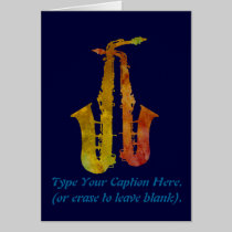 Sizzling Saxes With Customisable Text cards