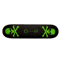 SJG Designed Green Skulls Skateboard