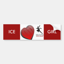 SKATE WITH HEART BUMPER STICKERS