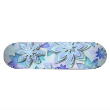 Skateboard abstract lotus flowers