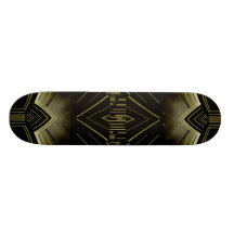 Skateboard Art Deco Black Gold