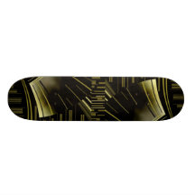 Skateboard Art Deco Black Gold 2