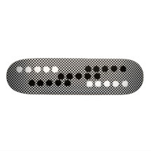 Skateboard Black White Check Dots