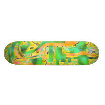Skateboard Green Yellow Reflect ZIZZAGO