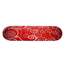 skateboard mini red swirl
