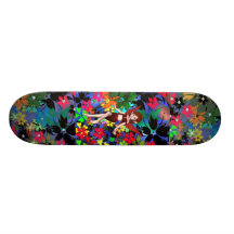 Skateboard Pixie Girl Flowers