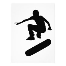 skateboard silhouette personalized invitations