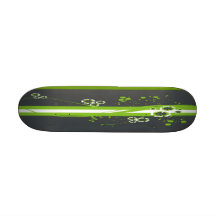 Skateboard surf board customizeable green and grey