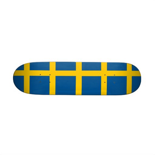Skateboard with flag of Sweden