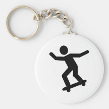 Skateboarder icon keychain