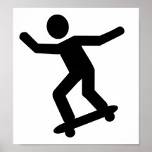 Skateboarder icon posters