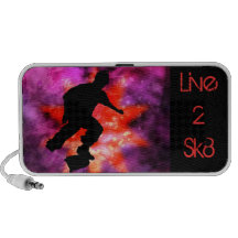 Skateboarder in Cosmic Clouds Laptop Speakers