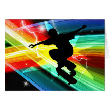 Skateboarder in Criss Cross Lightning Greeting Card