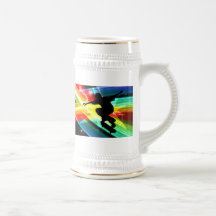 Skateboarder in Criss Cross Lightning Mugs