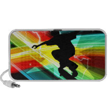 Skateboarder in Criss Cross Lightning Mini Speakers