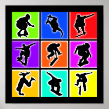 Skateboarders Pop Art Print
