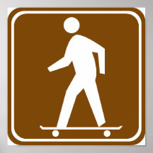 Skateboarding Highway Sign Posters
