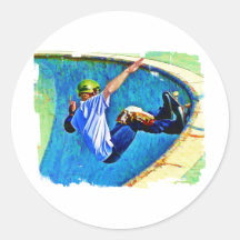 Skateboarding in the Bowl Stickers